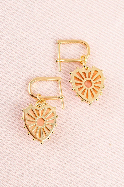 Pink Opal Heart Earrings