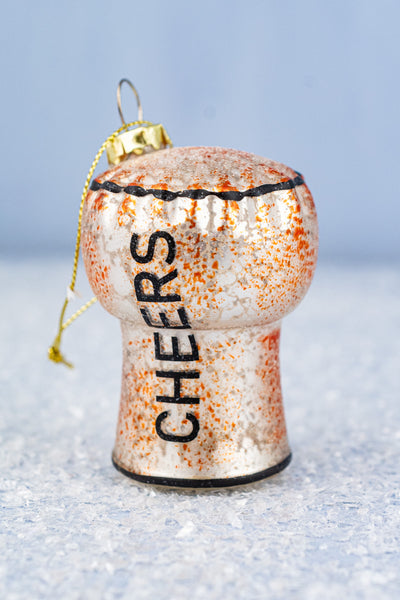 Pop the Cork Glass Ornament