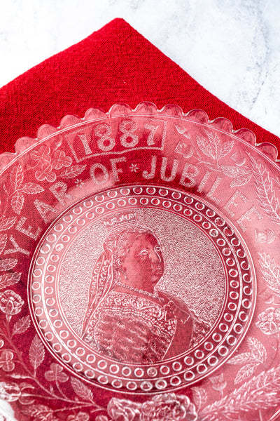 Queen Victoria 1887 Golden Jubilee Glass Portrait Plate