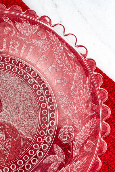 Queen Victoria 1887 Golden Jubilee Glass Portrait Plate