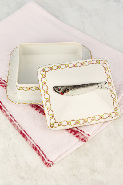 Antique Porcelain Sardine Box