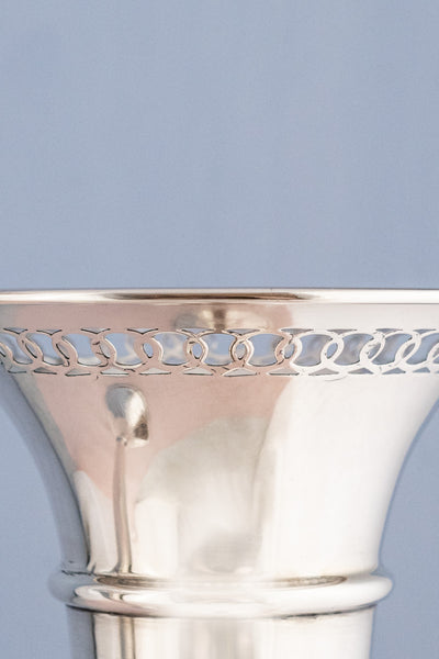 Silverplate White City Stadium Vase Pair