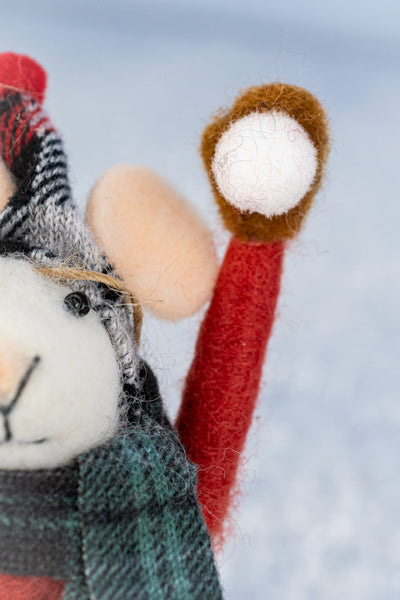 Snowball Spencer & Bundled Up Beckett Mouse Ornaments
