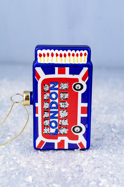 Souvenir Matchbox Glass Ornament