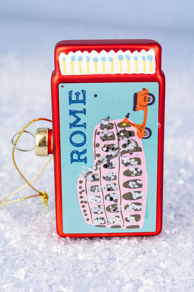 Souvenir Matchbox Glass Ornament