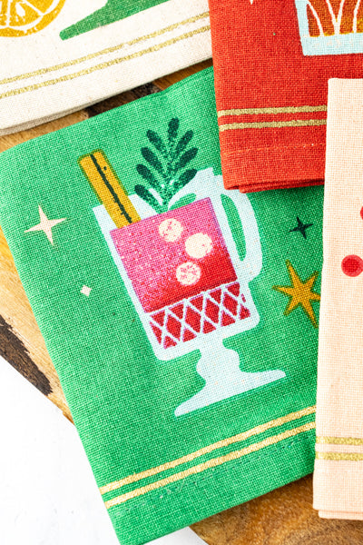 Spirits Bright Holiday Cocktail Napkins - Set of 4