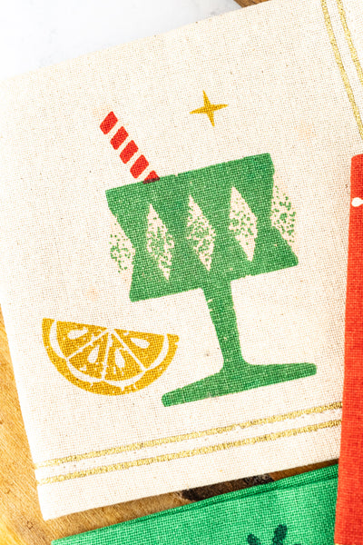 Spirits Bright Holiday Cocktail Napkins - Set of 4