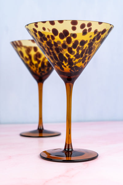 Tortoiseshell Martini Glasses - Set of 2