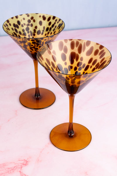 Tortoiseshell Martini Glasses - Set of 2