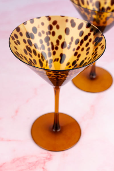 Tortoiseshell Martini Glasses - Set of 2