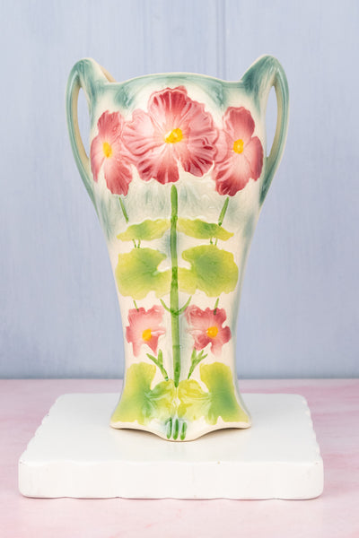 Antique French Majolica Floral Vase