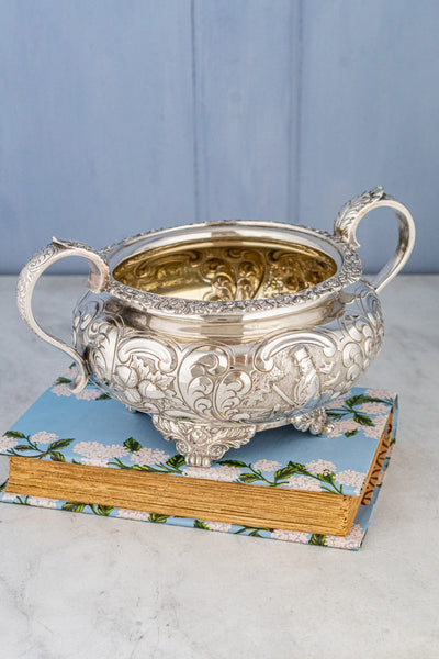 Victorian Scottish Silverplate Milk and Sugar Set
