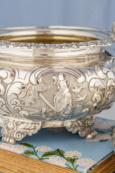 Victorian Scottish Silverplate Milk and Sugar Set