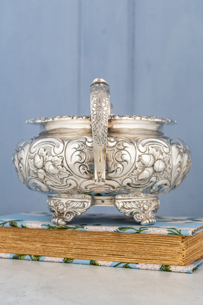 Victorian Scottish Silverplate Milk and Sugar Set