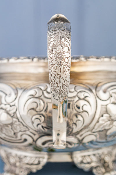 Victorian Scottish Silverplate Milk and Sugar Set