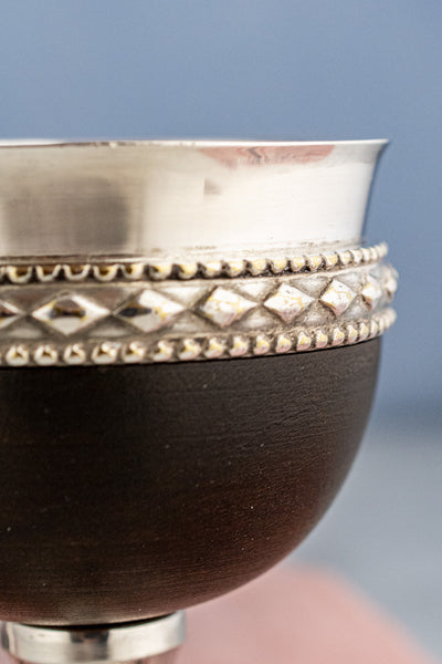 Victorian Oak and Silverplate Goblets - Set of 6