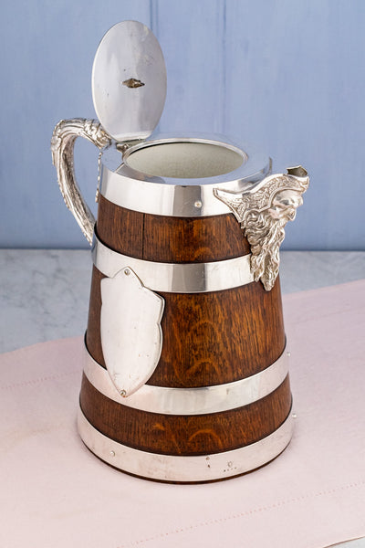 Victorian Oak and Silverplate Jug