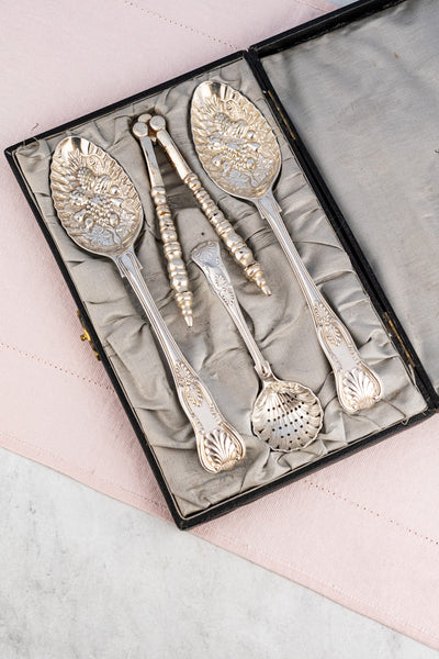 Victorian Silverplate Fruit & Nut Serving Set