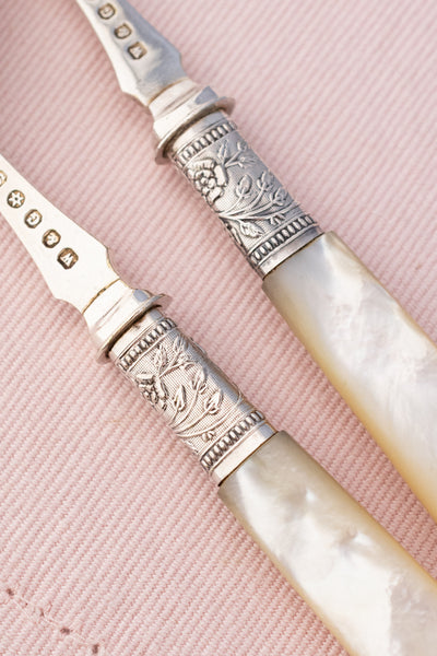 Victorian Silverplate & Mother of Pearl Jam Spoon Set