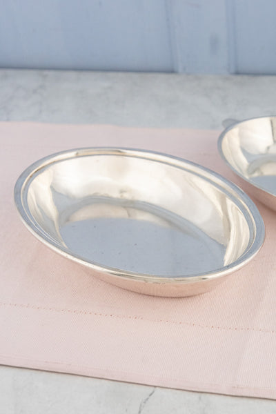 Vintage Blue Funnel Line Silverplate Covered Dish