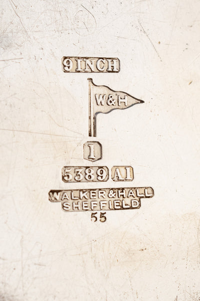 Vintage Blue Funnel Line Silverplate Covered Dish