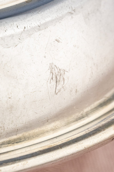 Vintage Blue Funnel Line Silverplate Covered Dish