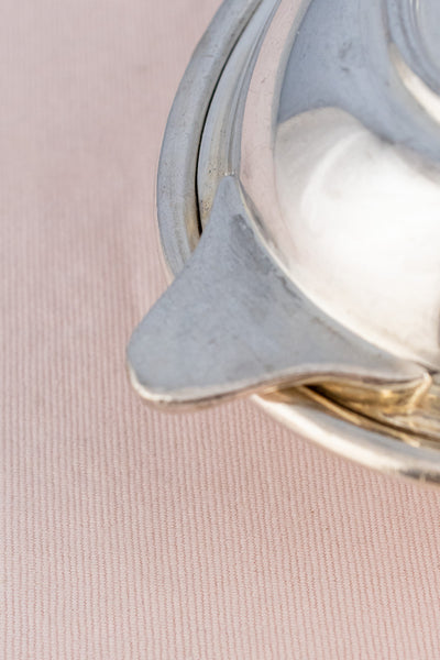 Vintage Blue Funnel Line Silverplate Covered Dish