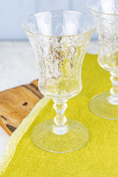 Vintage Cambridge Etched Goblets - Set of 8