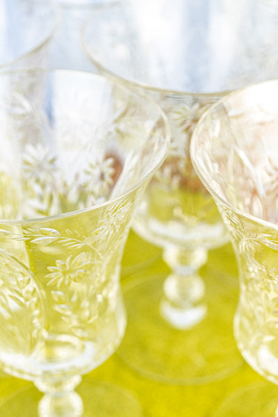 Vintage Cambridge Etched Goblets - Set of 8