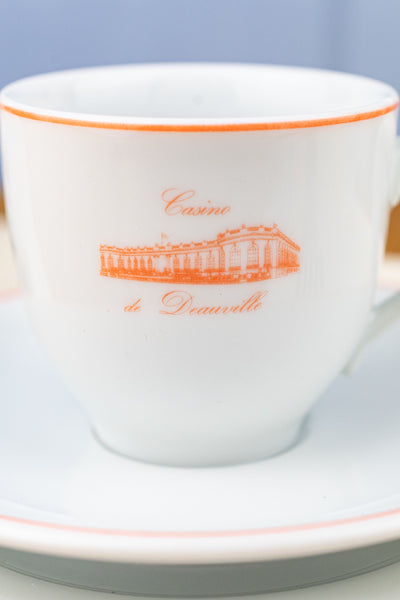 Vintage Casino Deauville Demi-Tasse Cup, Saucer & Plate Trio