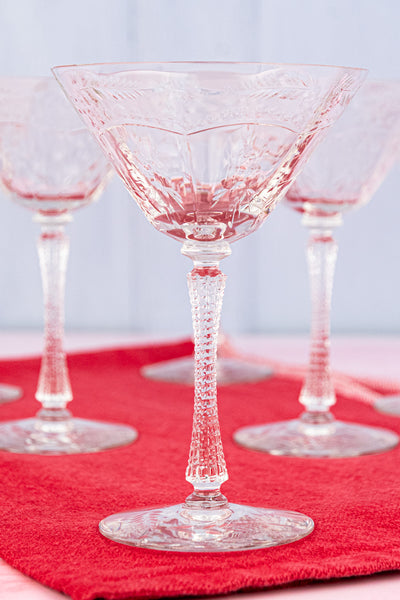 Vintage Crystal Cocktail Glasses - Set of 8