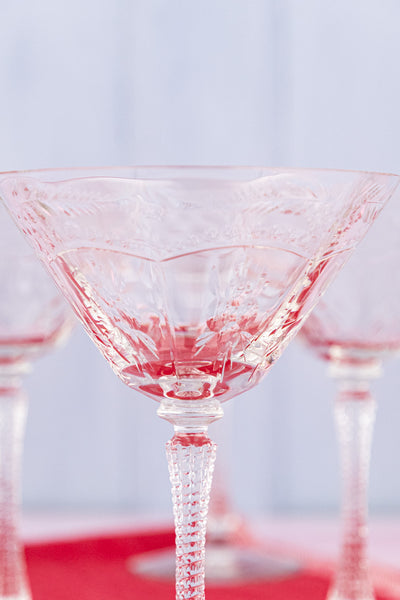 Vintage Crystal Cocktail Glasses - Set of 8