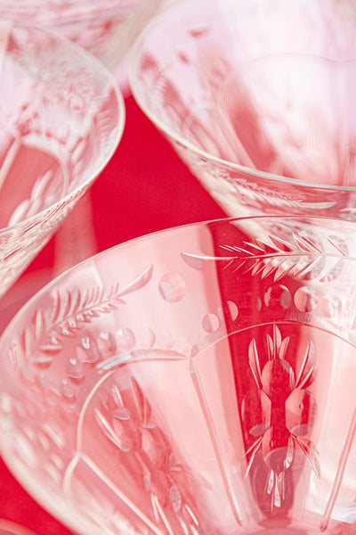 Vintage Crystal Cocktail Glasses - Set of 8