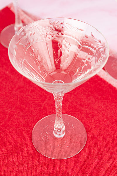 Vintage Crystal Cocktail Glasses - Set of 8