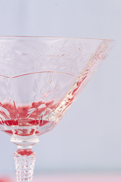 Vintage Crystal Cocktail Glasses - Set of 8