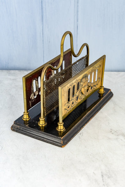 Antique English Brass Letter Rack