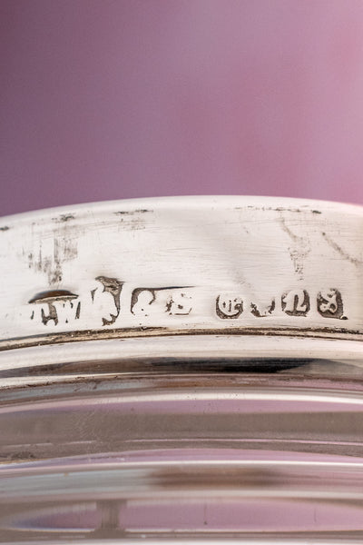 Vintage English Silverplate & Crystal Cocktail Shaker