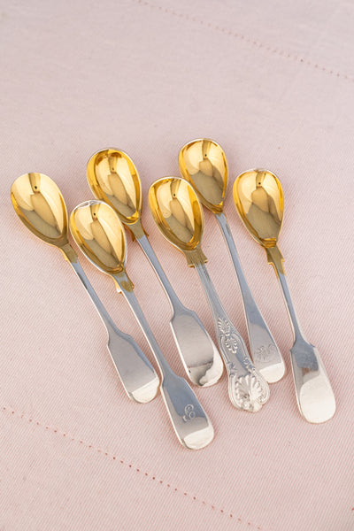 Vintage English Silverplate & Gilded Egg Spoon