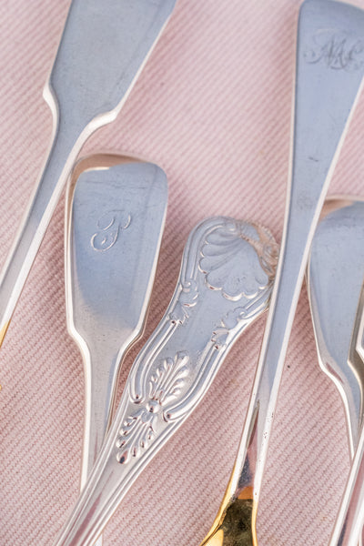 Vintage English Silverplate & Gilded Egg Spoon