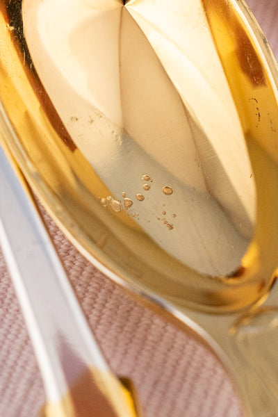 Vintage English Silverplate & Gilded Egg Spoon