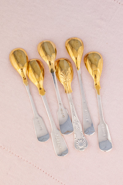 Vintage English Silverplate & Gilded Egg Spoon