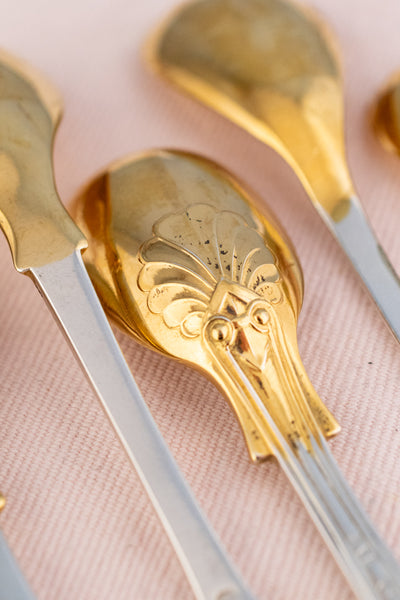 Vintage English Silverplate & Gilded Egg Spoon