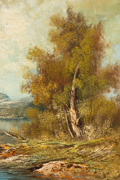 Vintage Fall Landscape Painting