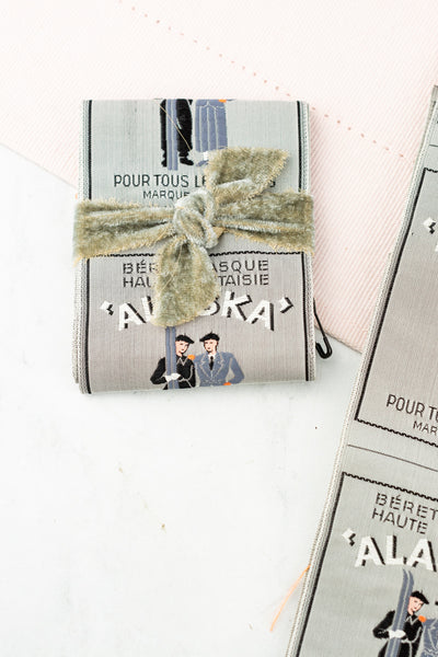 Vintage French Béret Label Ribbon - One Yard