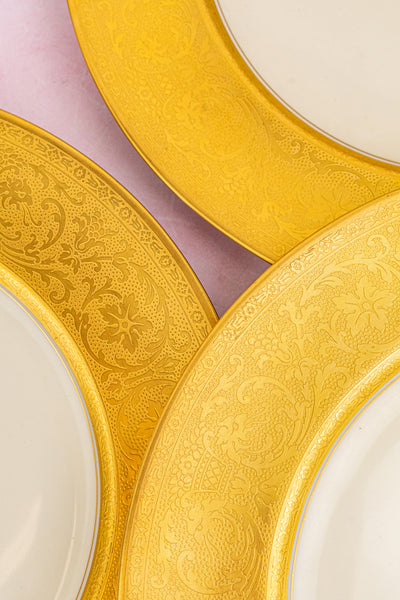 Vintage Gold Encrusted Pickard Dinner Plates - Set of 12