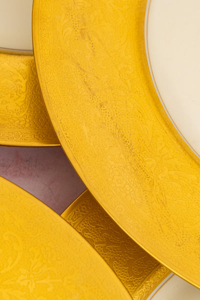 Vintage Gold Encrusted Pickard Dinner Plates - Set of 12