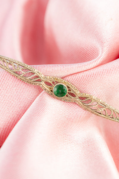 Antique American White Gold Filigree Pin