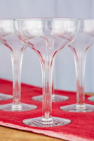 Vintage Hollow Stem Champagne Coupes - Set of 6