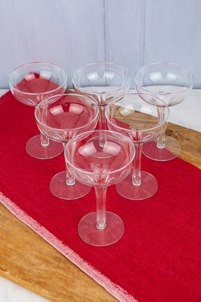 Vintage Hollow Stem Champagne Coupes - Set of 6