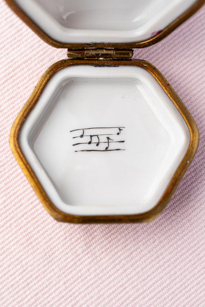 Vintage Limoges Harp Trinket Box